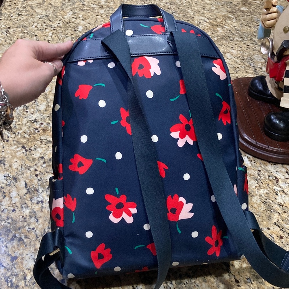 kate spade navy floral polka dot backpack - Picture 7 of 16